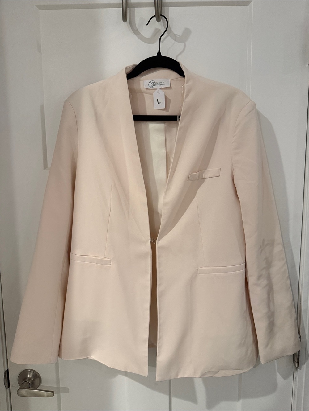 Cream Women's Collarless Blazer Jacket
